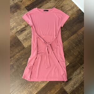 Chic Pink Tie-Front Dress